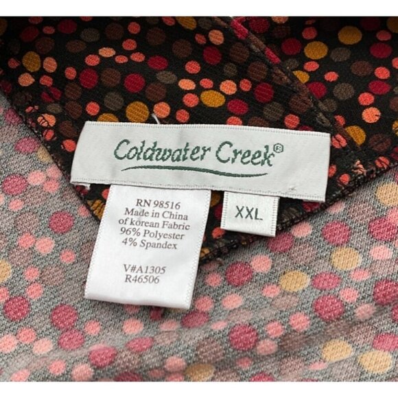 Coldwater Creek Womens XXL Autumn Polka Dot V-Neck Flutter Sleeve Maxi Dress - Picture 5 of 7